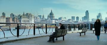 Love Actually_Daniel and Sam on a bench