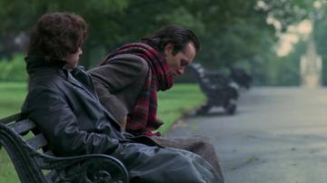 Withnail and I_Withnail and I walk on a bench in the park