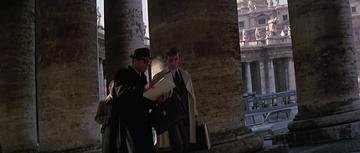 Colossus_Forbin walking among the pillars in Rome