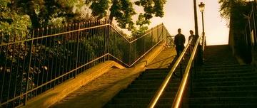 Amelie_Nino and friend walk down the steps