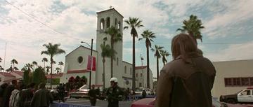 Strange Days_Max watches Faith outside the church