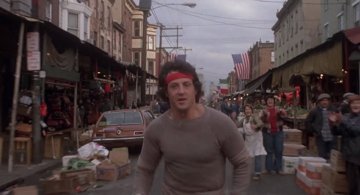 Rocky II_Rocky runs through the Italian market